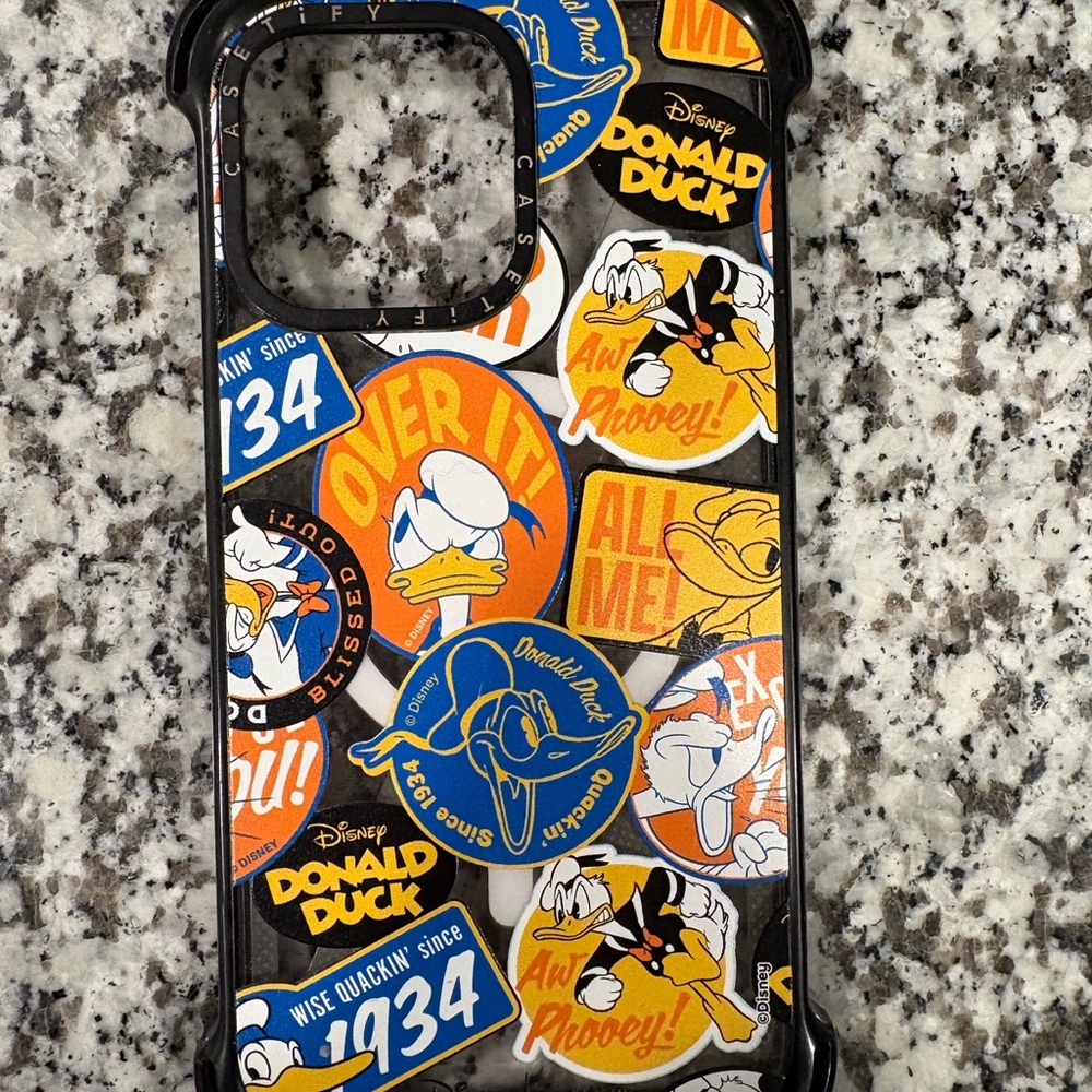 iPhone 14 Pro Max Casetify Donald Duck Phone Case - Black, Blue, and Yellow